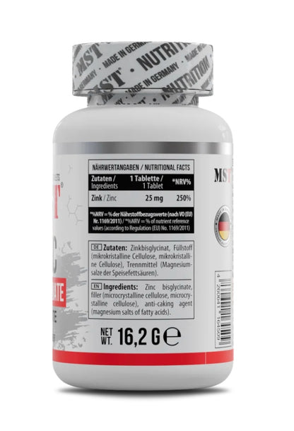 MST - Zinc Chelate Bisglycinate - 90 Tabletten