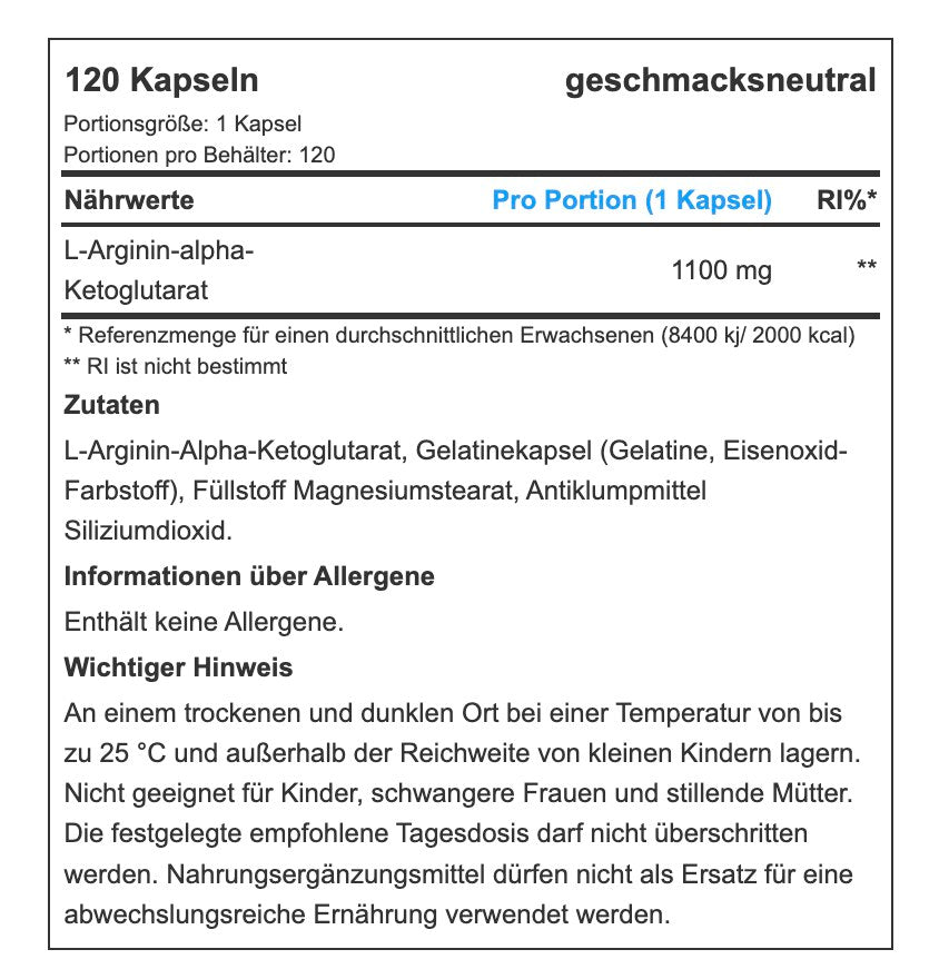 Nutrend AAKG Compressed Kapseln - 120 Kapseln