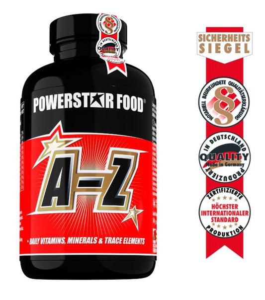 A-Z - Vitamine & Mineralien - Powerstar Food - 180 Vitalstoff Tabletten