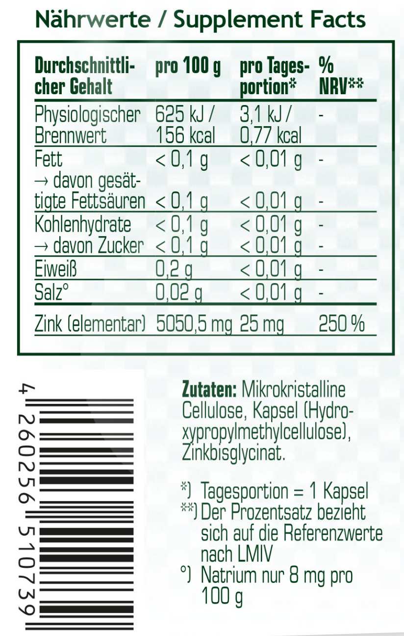 ZINK - SRS Nutrition - 90 Kapseln